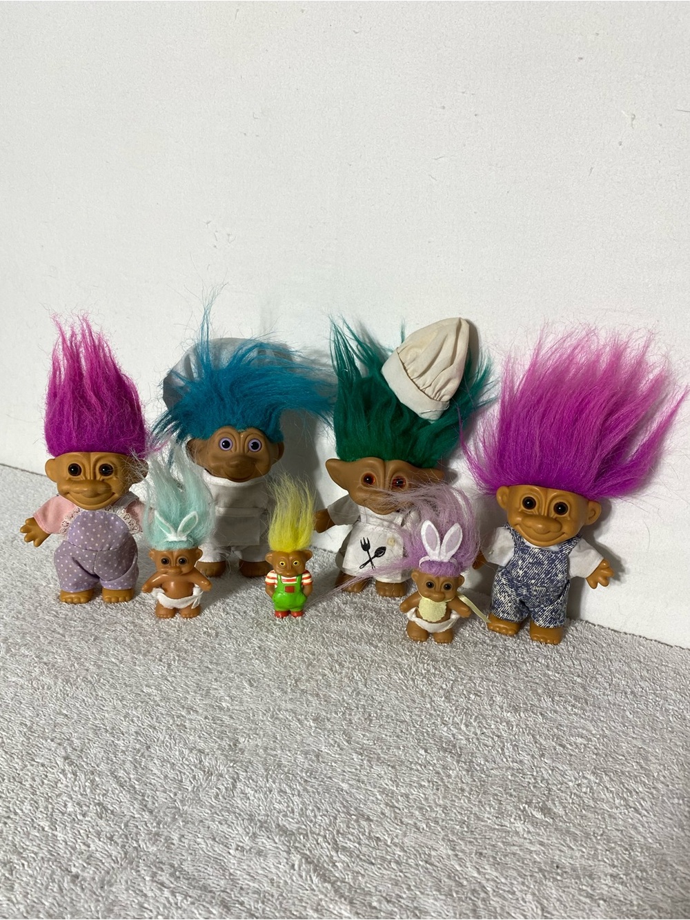 Vintage 90s Russ Troll Bundle Chef Bunny & Mini Trolls Lot of 7 Nostalgia